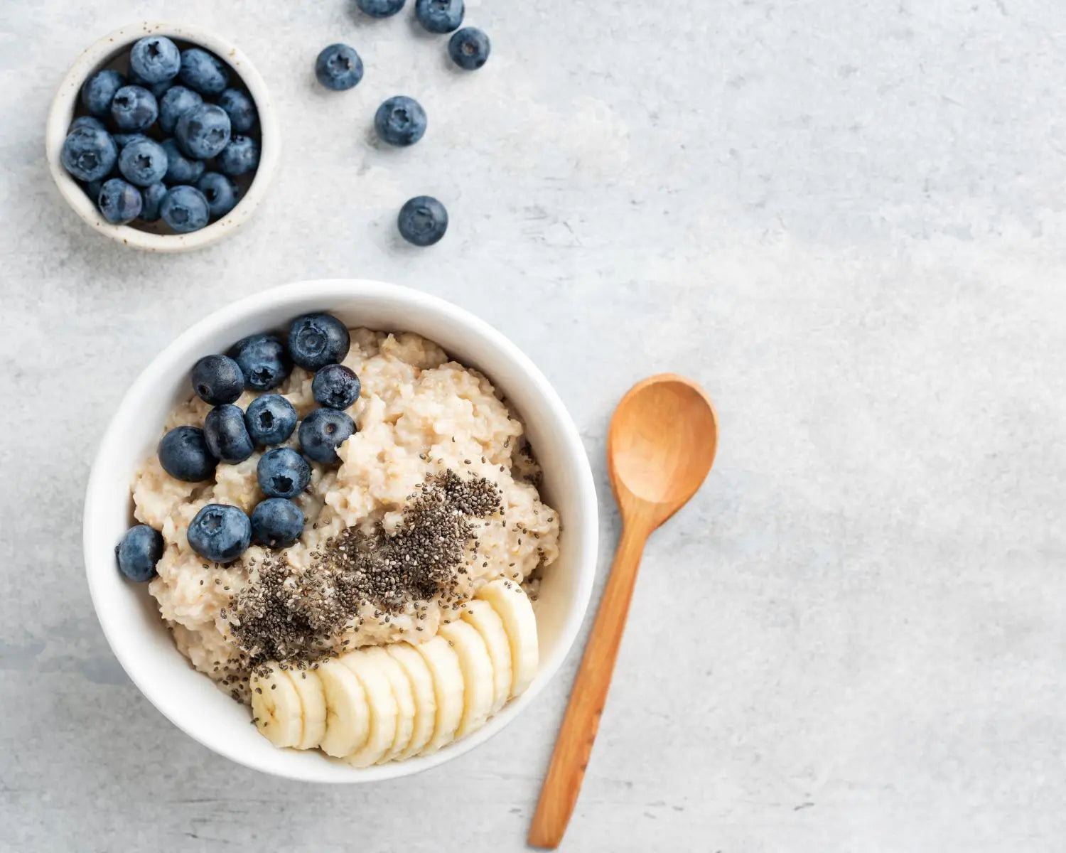 Overnight oats med banan, blåbær & kollagenpulver