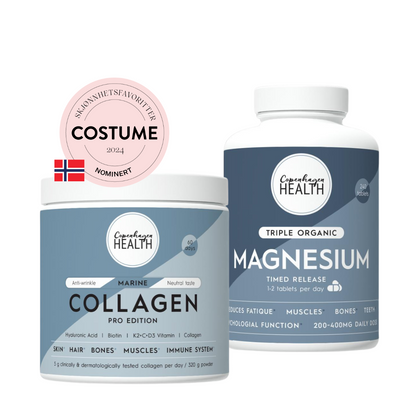 2 produkter: Kollagen med hyaluronsyre + vitaminer &amp; magnesium